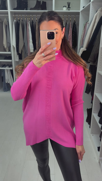 Nelson Ripped Detail High Neck Jumper