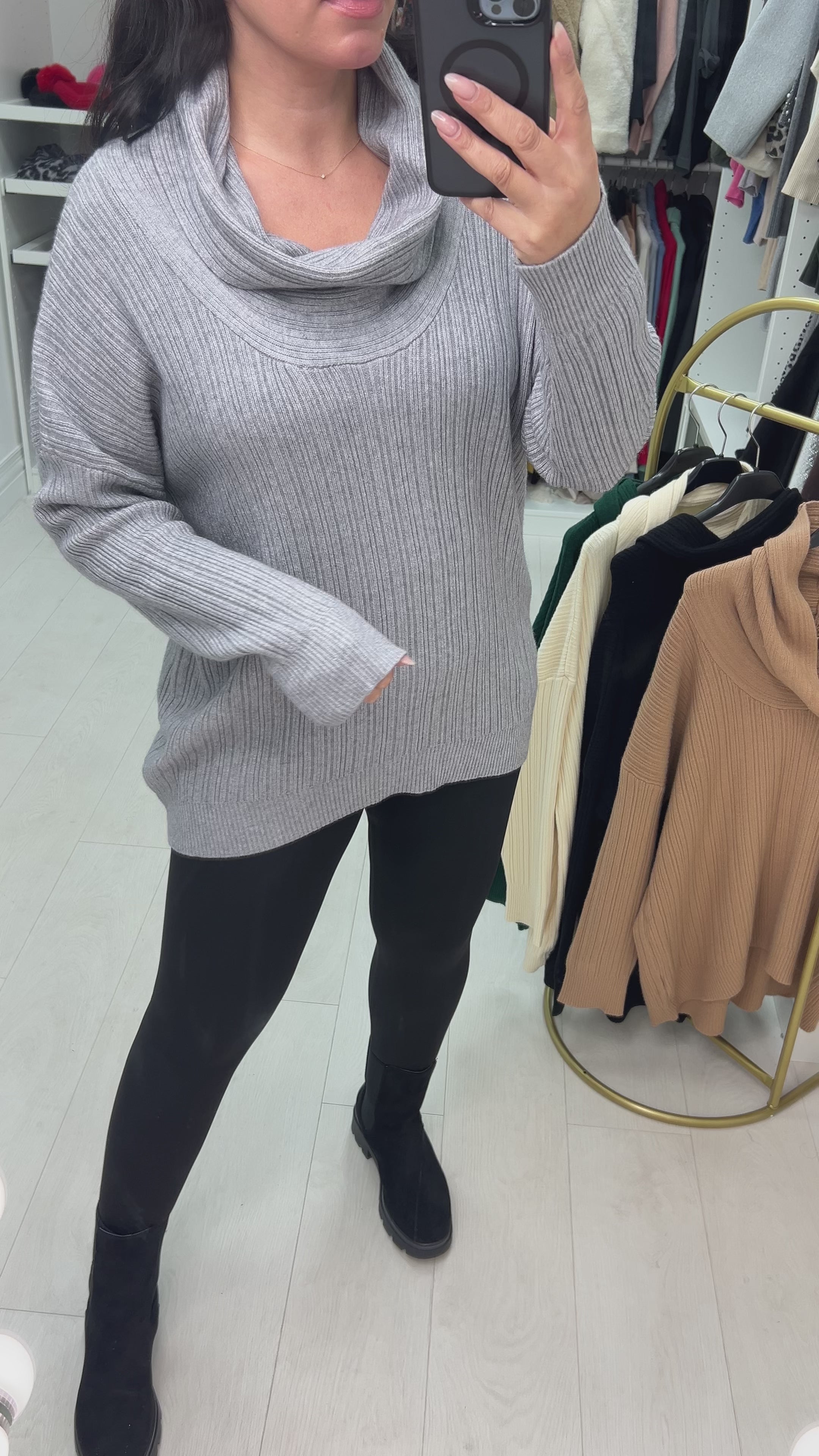 Oaklyn Cowl Neck Knit Jumper