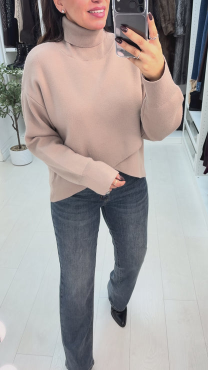 Hendrix Cross Over Roll Neck Jumper