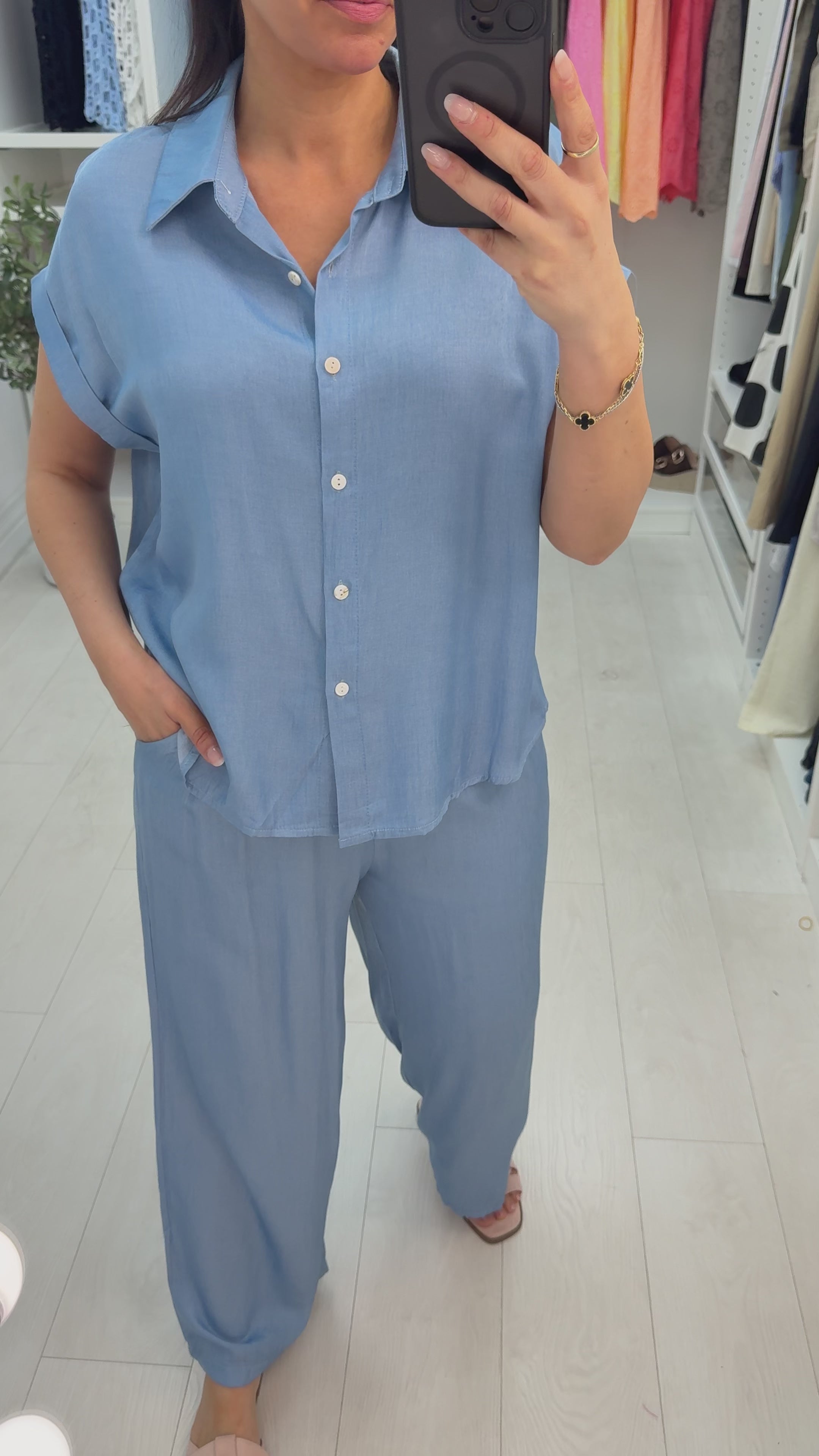Nalan Denim Shirt Co-Ord Set
