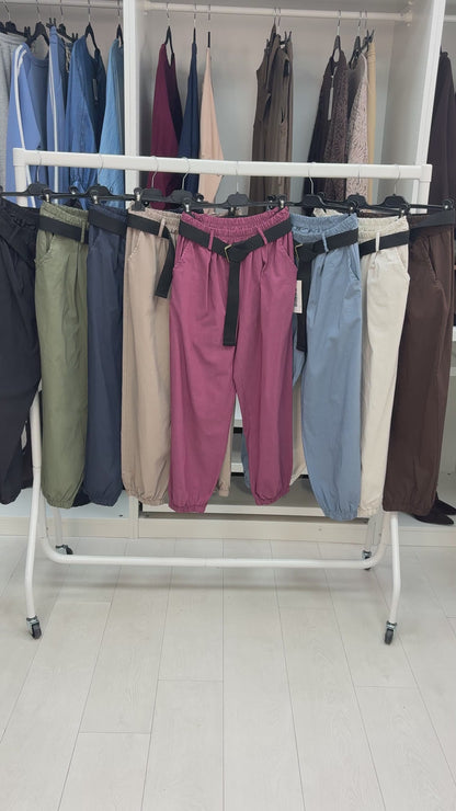 Gwenyth Plain Belted Cuff Leg Trouser