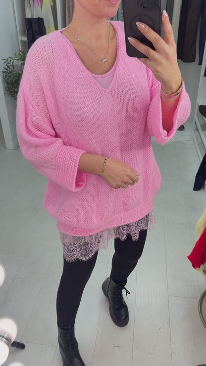 Brena Super Soft Lace Detail 2 Piece Jumper