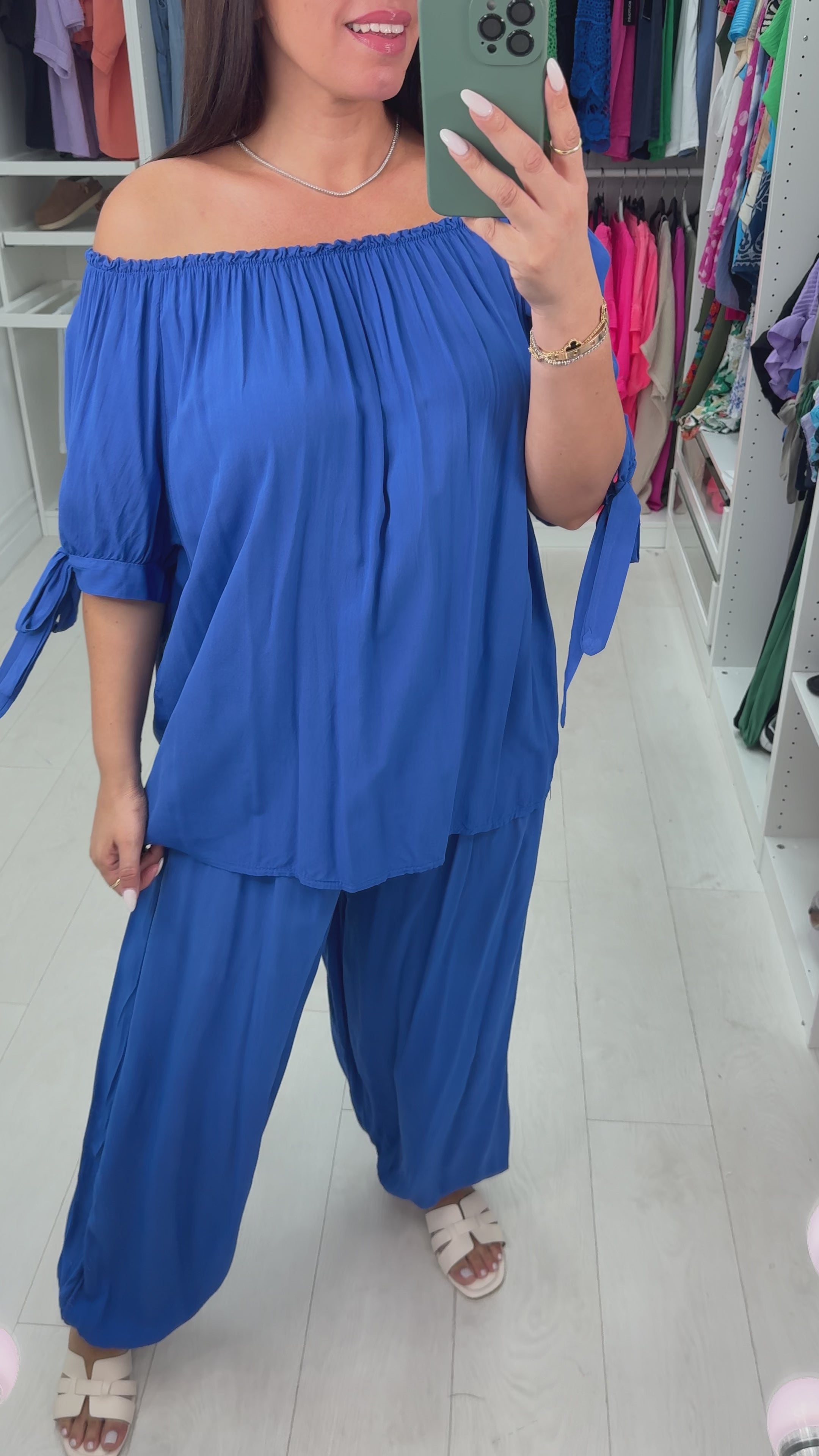 Sapphira Elasticated Tie Shoulder Hareem Co-Ord