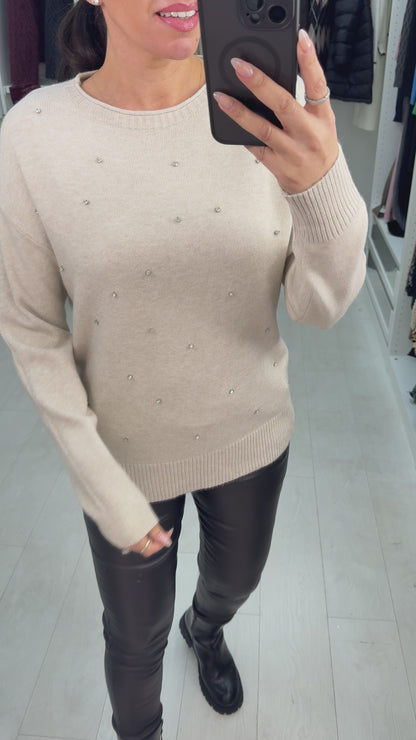 Sidney Embellished Round Neck Jumper