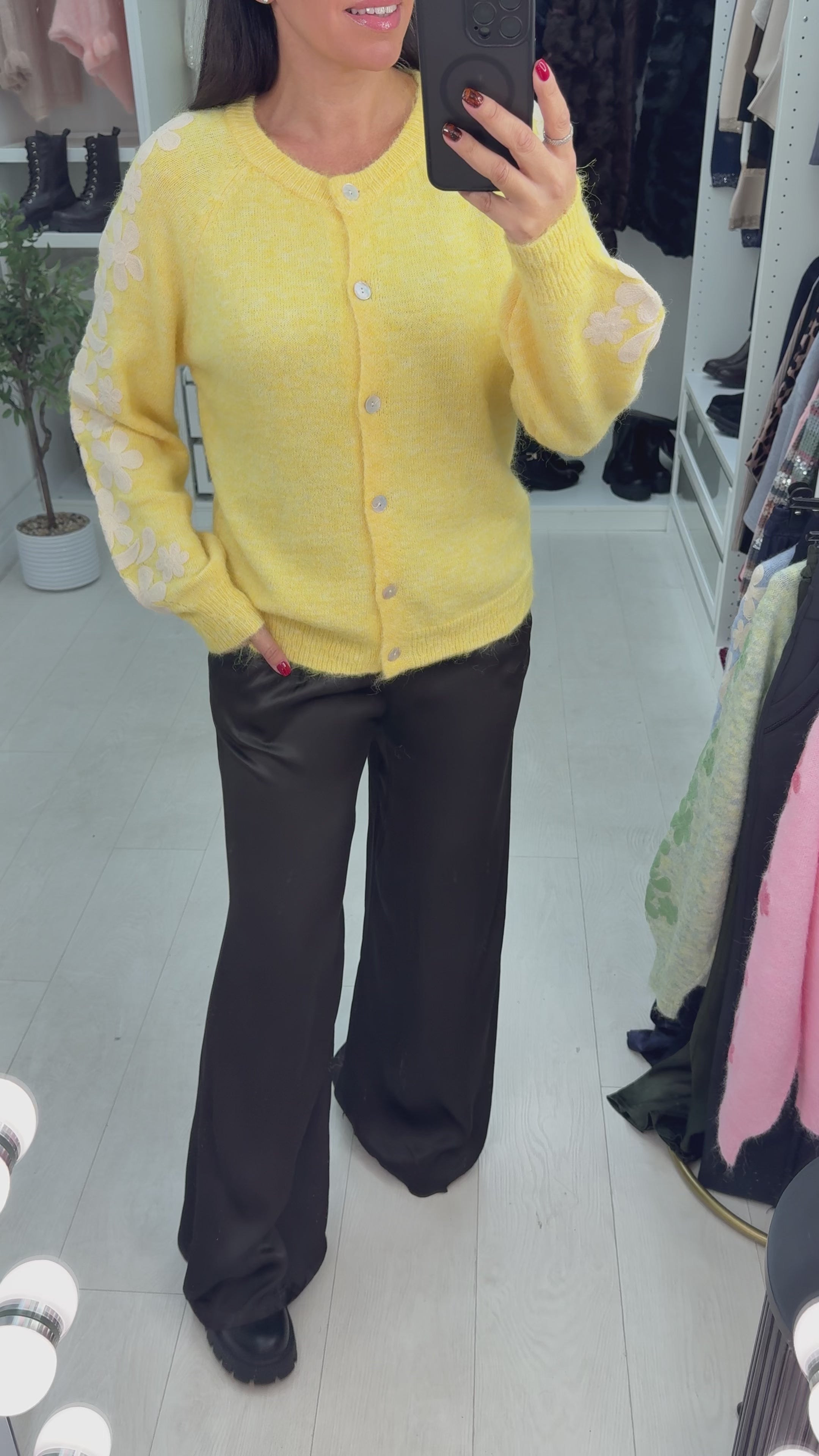 Camila Floral Sleeve Super Soft Cardigan