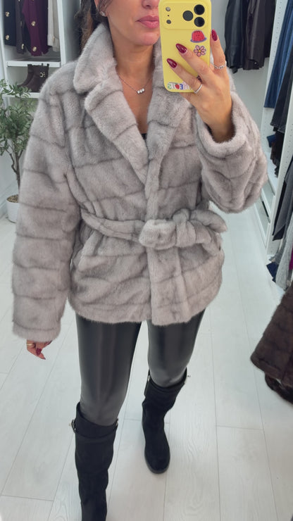 Isela Faux Fur Belted Jacket