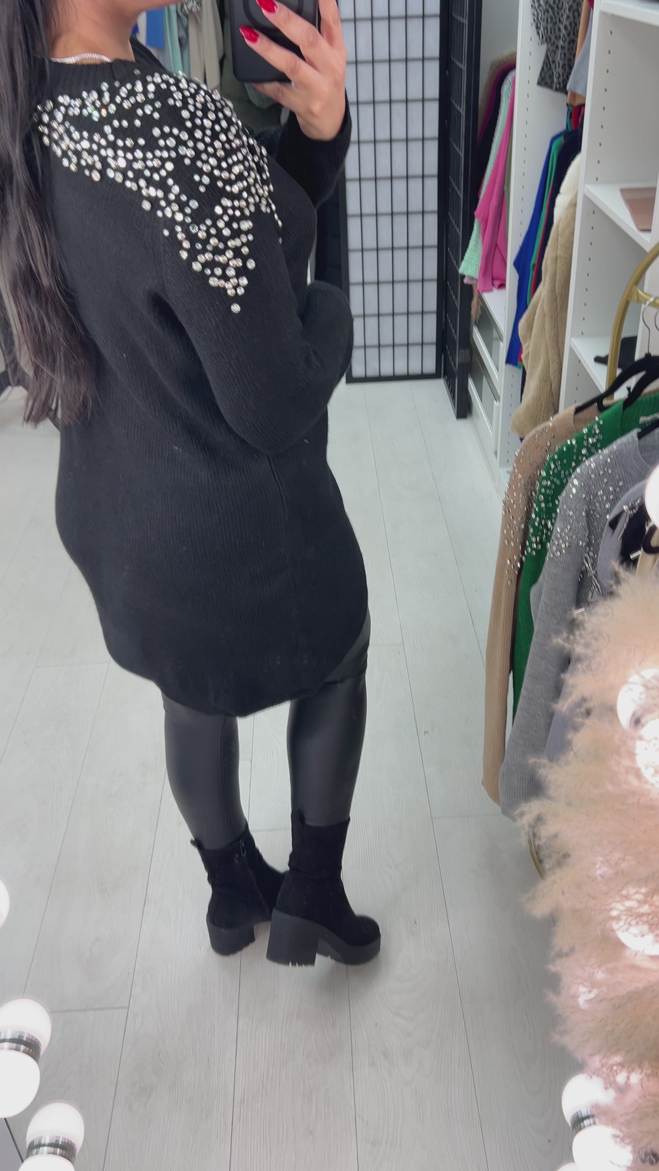 Load video: Alita Silver Star Gem Sparkle Shoulder Jumper