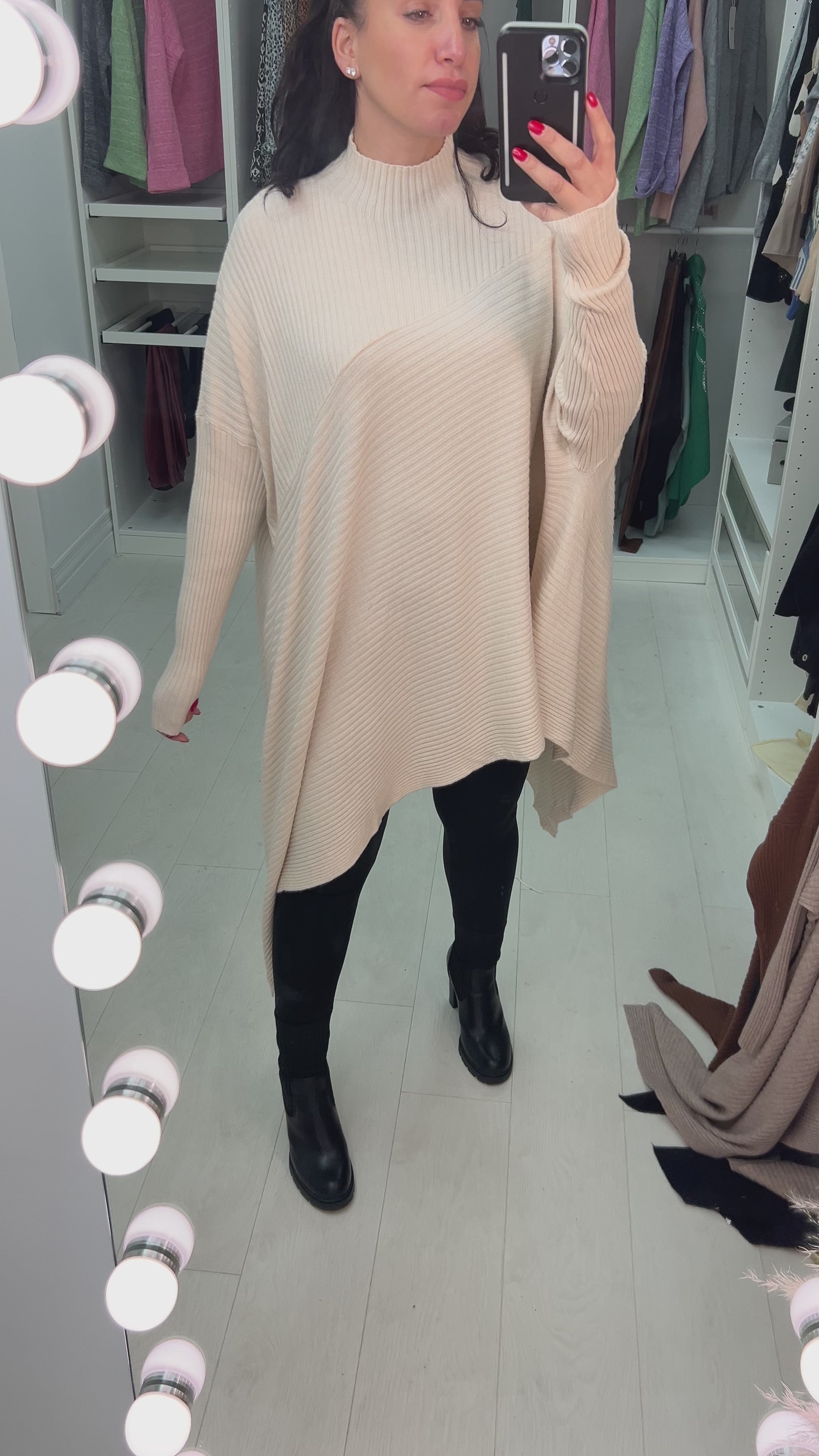 Jimzy Asymmetric High Neck Jumper