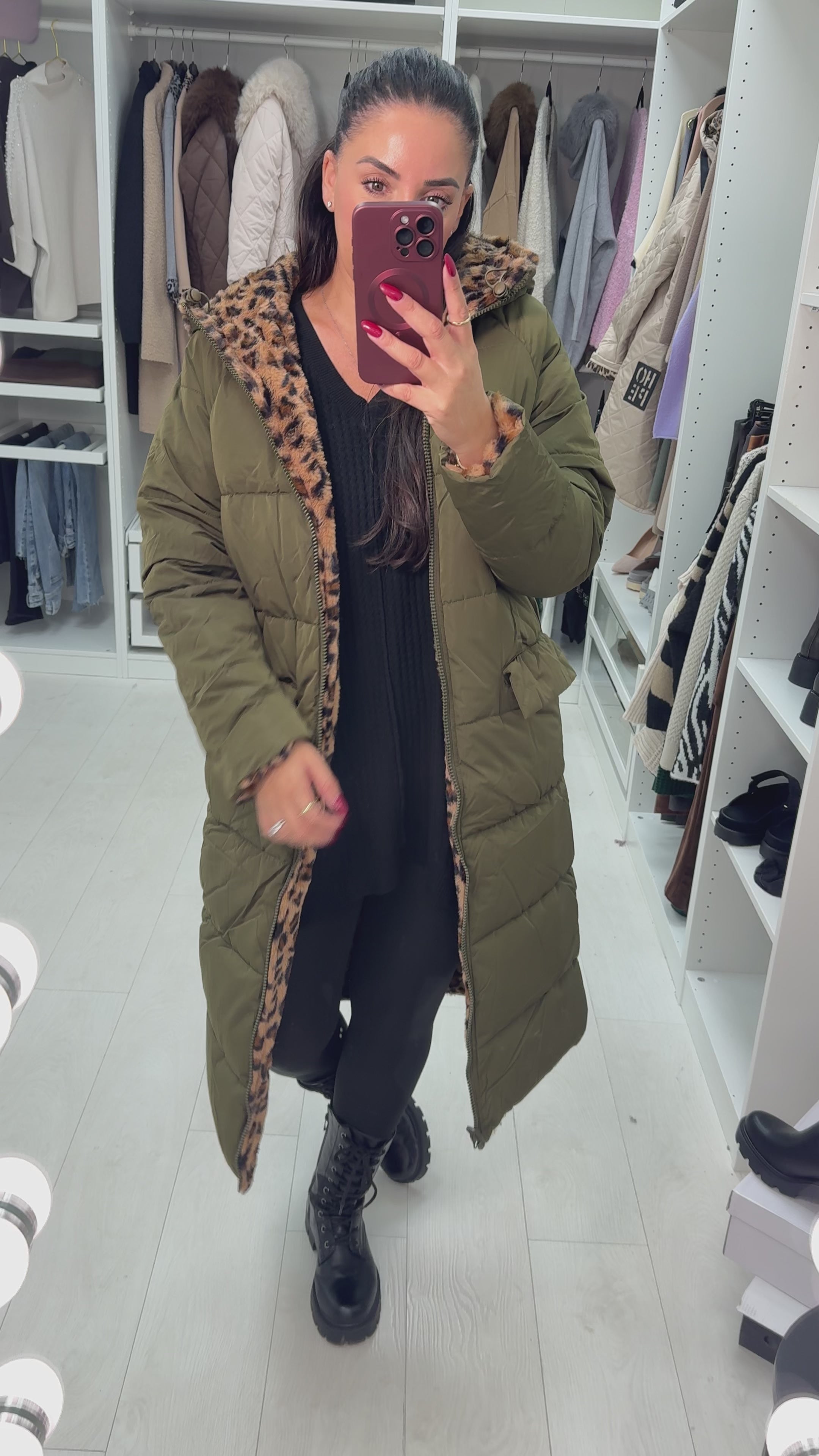 Load video: Elizabeth Reversible Longline Coat