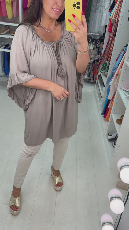 Valeria Crochet Neck Lightweight Top