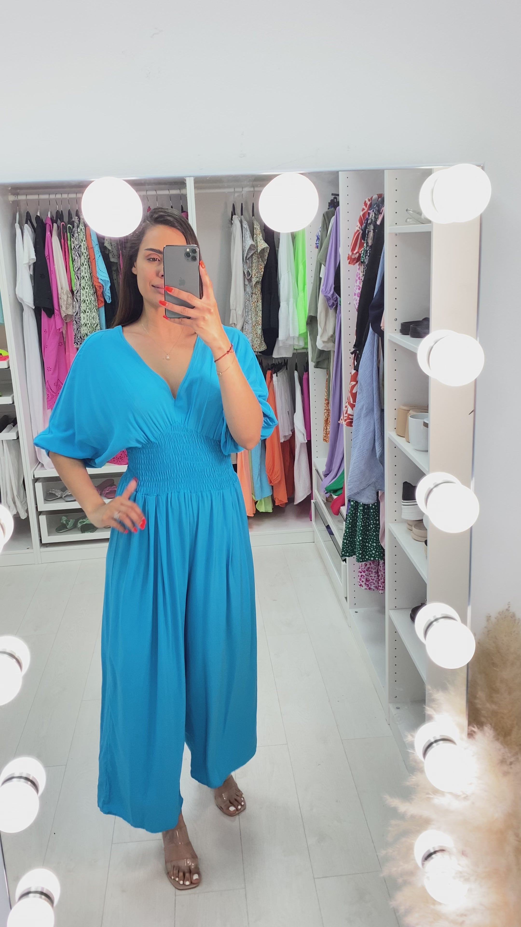 Anita Elasticated Waist Deep V Jumpsuit