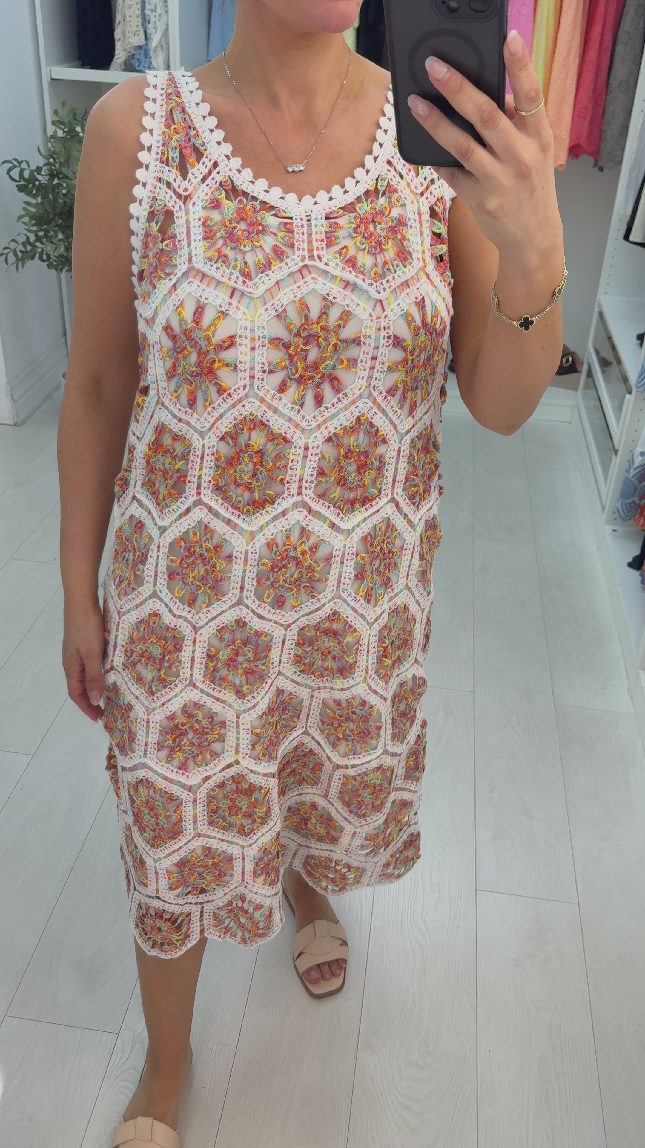 Load video: Savonna Loose Fit Crochet Dress