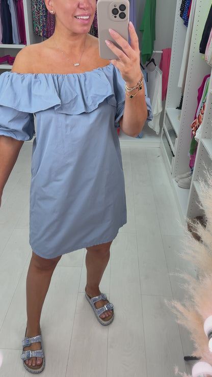 Marlena Puff Sleeve Spaghetti Strap Dress