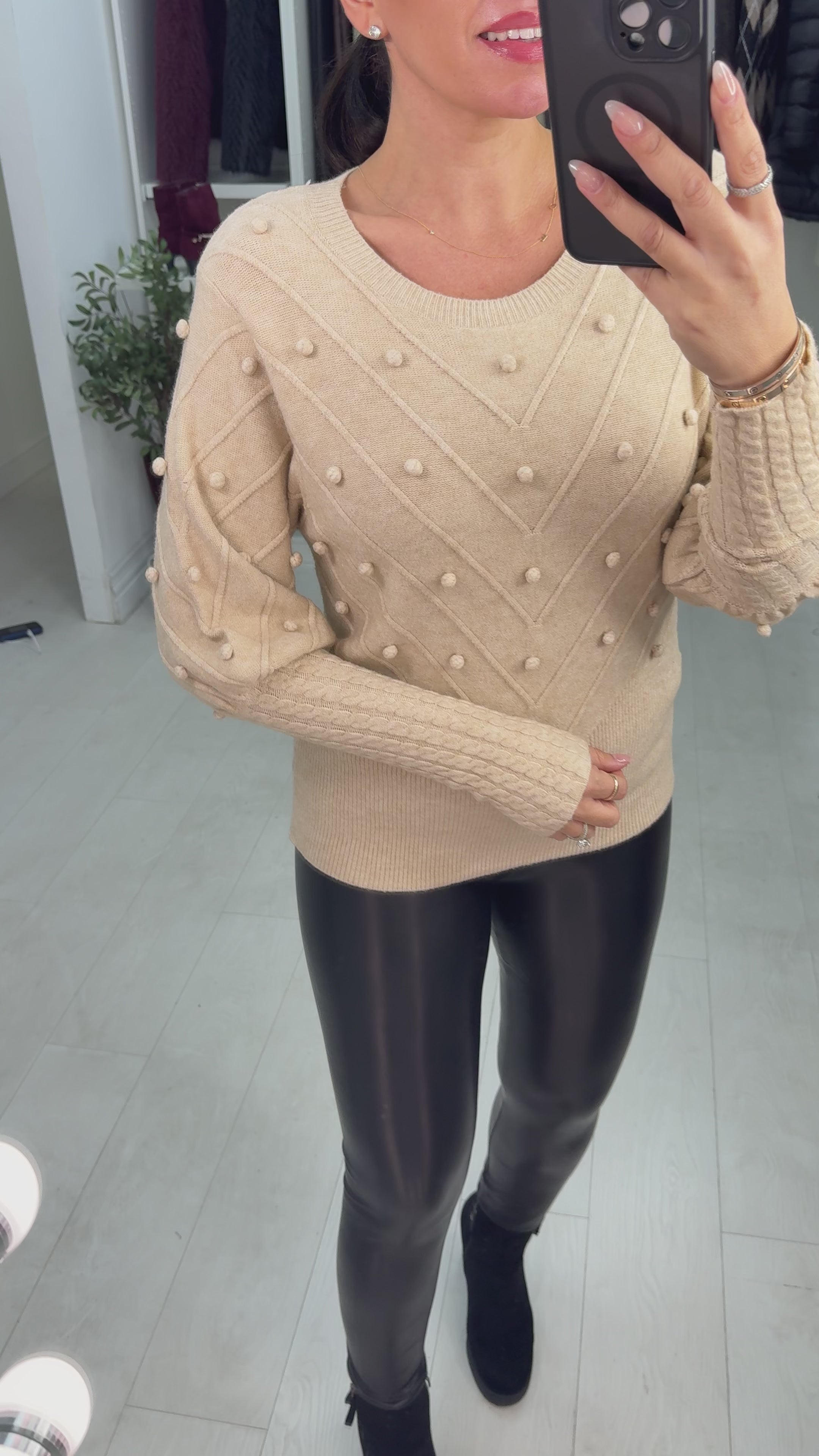 Kamila Asymmetric Balloon Sleeve Jumper