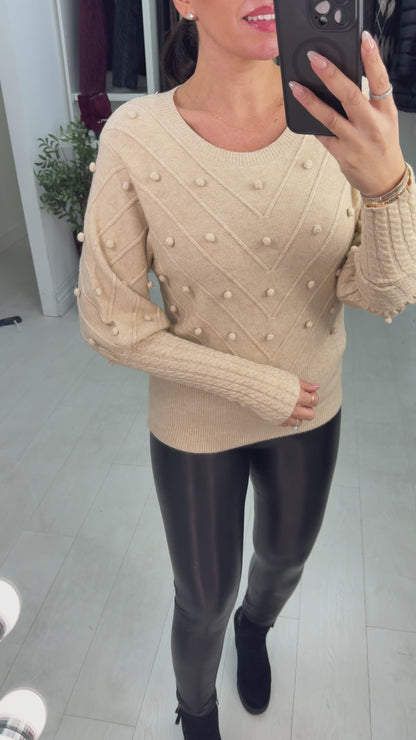 Kamila Asymmetric Balloon Sleeve Jumper