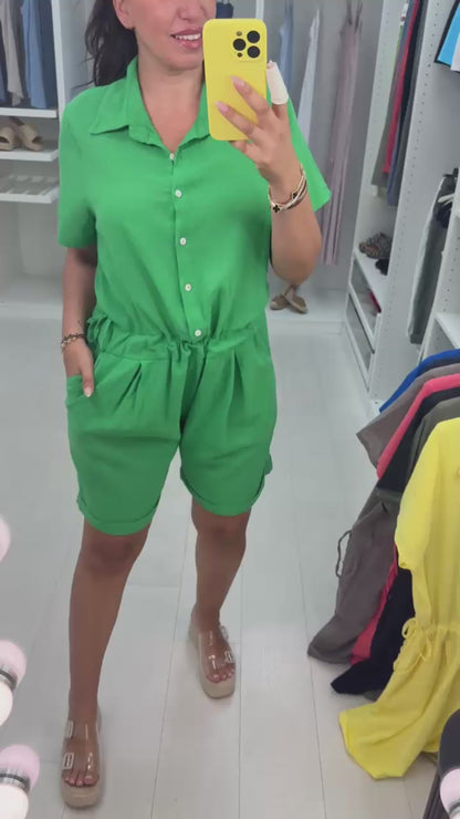 Amelie Plain Adjustable Tie Side Playsuit