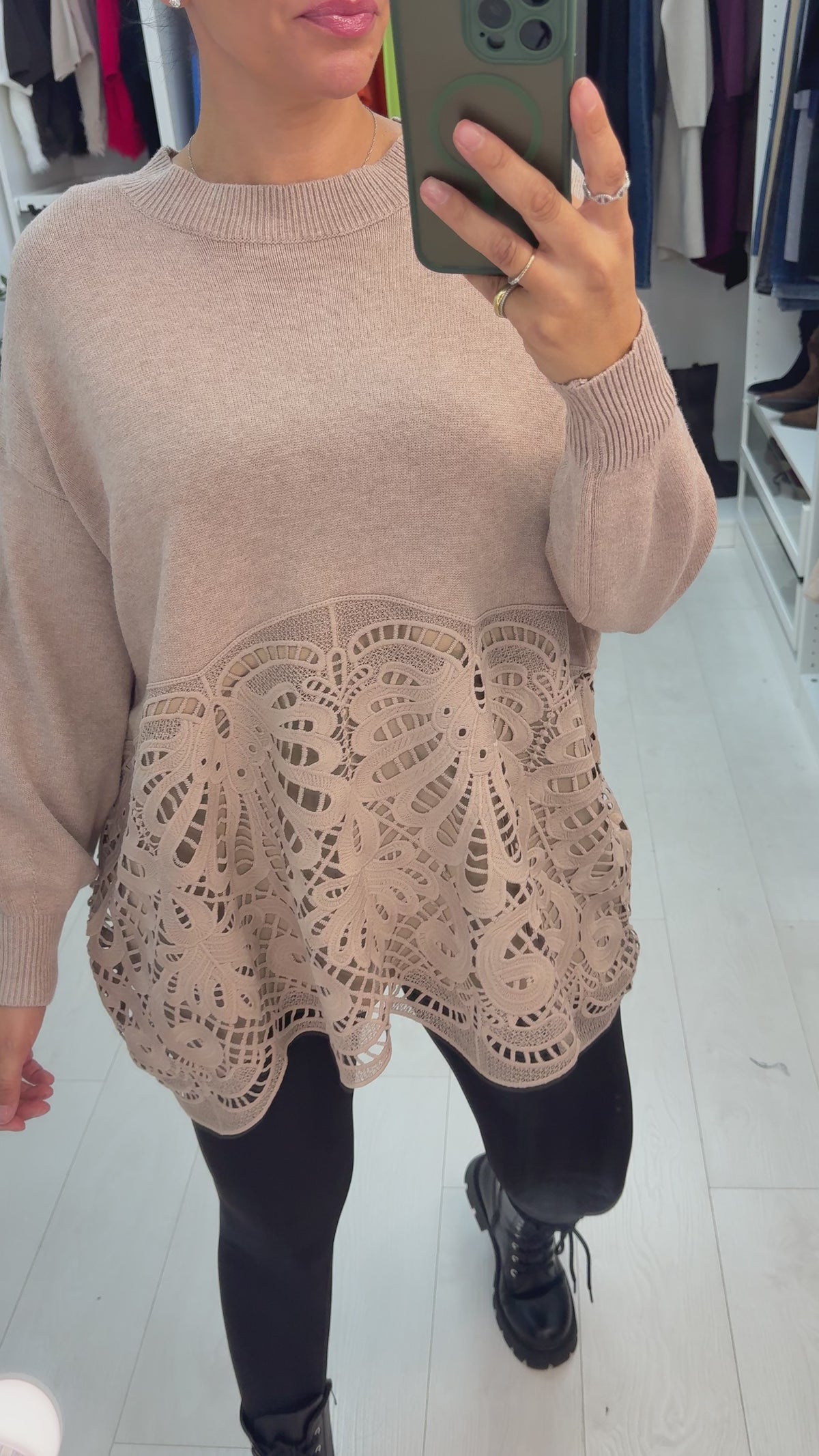 Roxana Crochet Detailed Knit Jumper