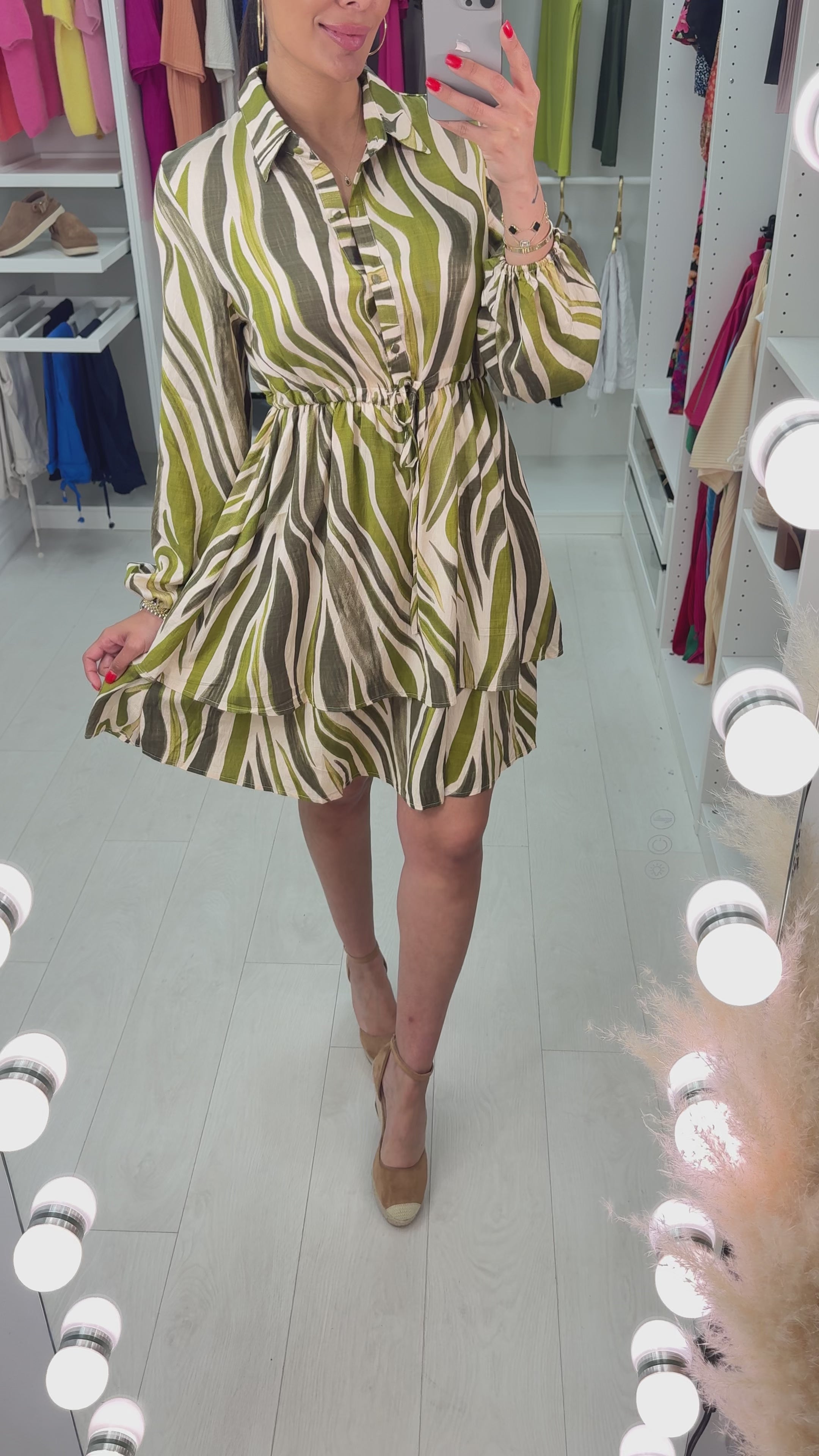 Luella Drawstring Waist Shirt Dress