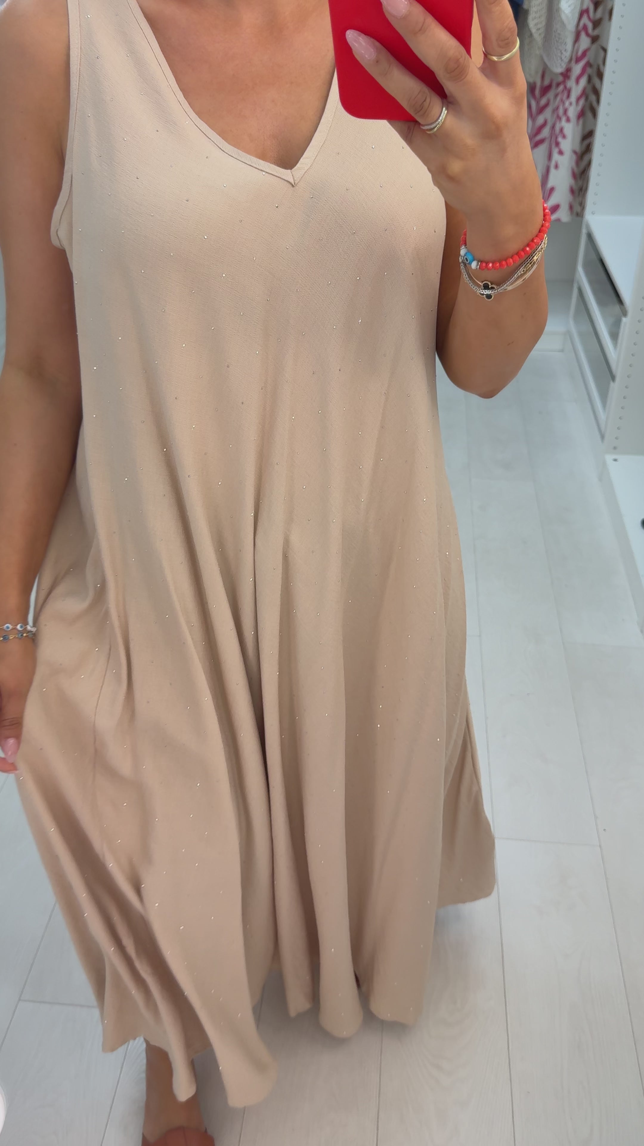 Lysia Plain Embellished Loose Fit Maxi Dress