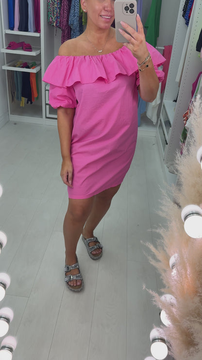 Marlena Puff Sleeve Spaghetti Strap Dress