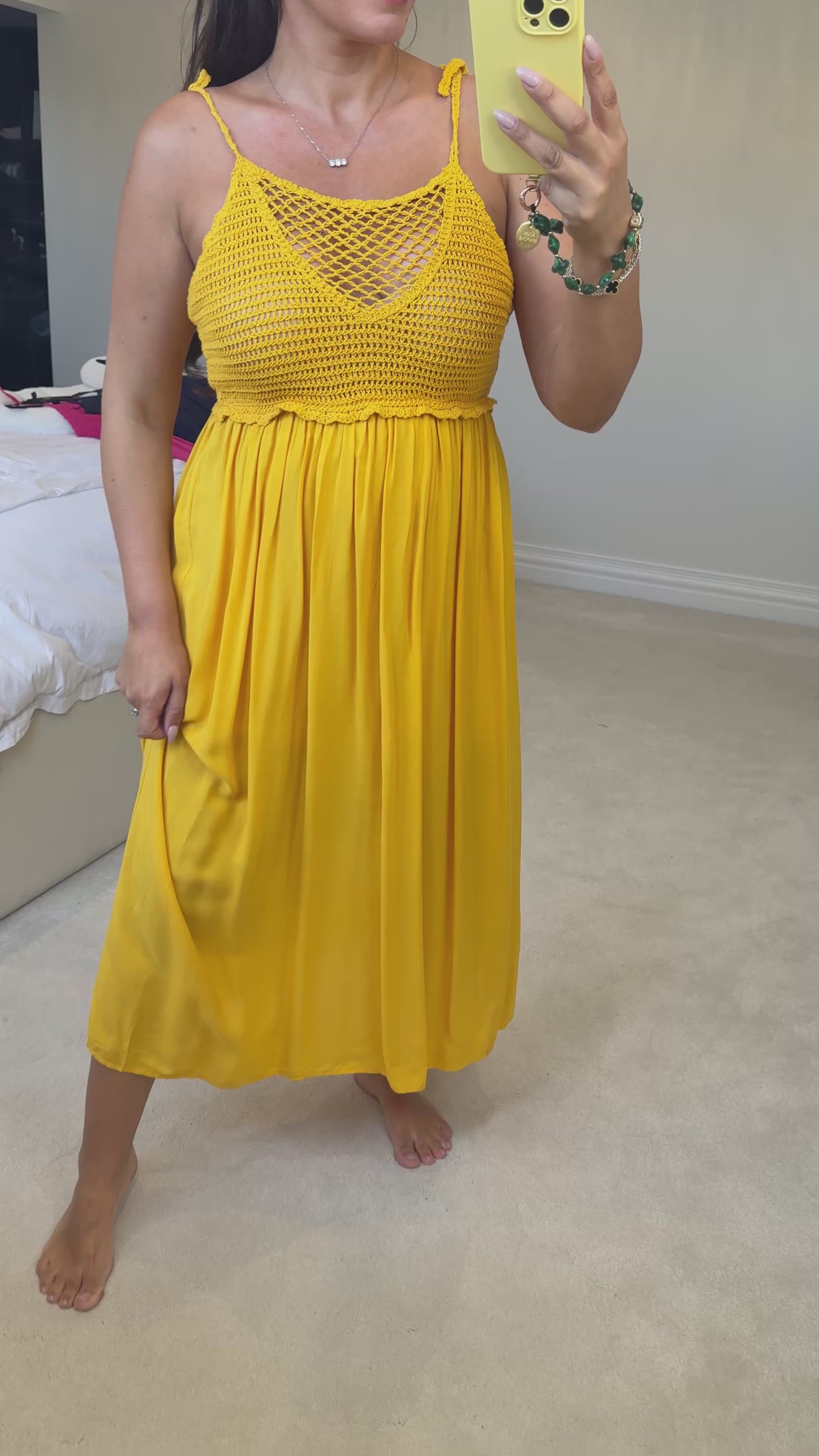 Load video: Everlee Crochet Bust Maxi Dress