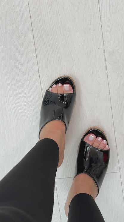 Aurelie Patent Cork Platform Sandals