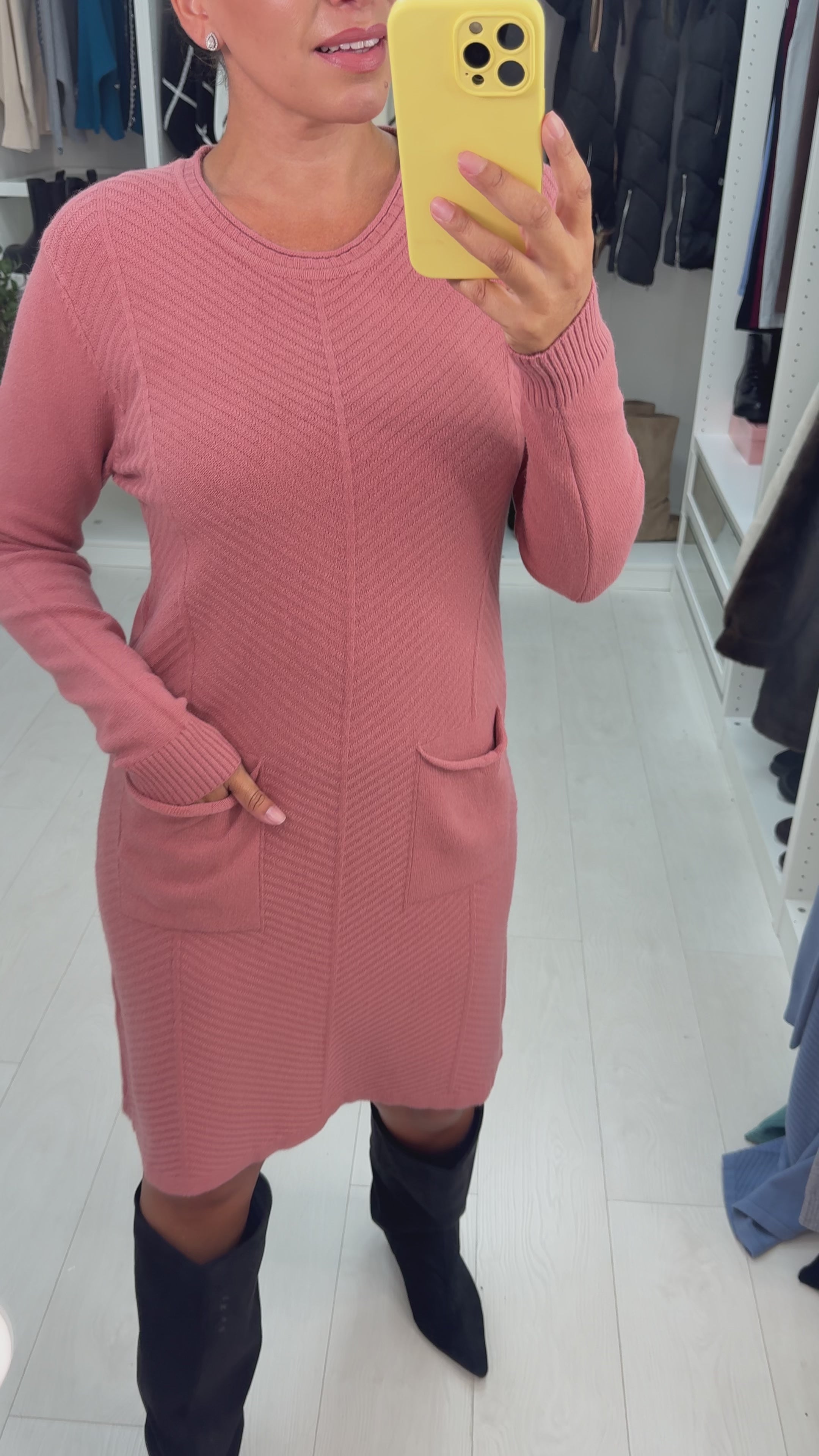 Niamh Plain Pocket Front Jumper Dress