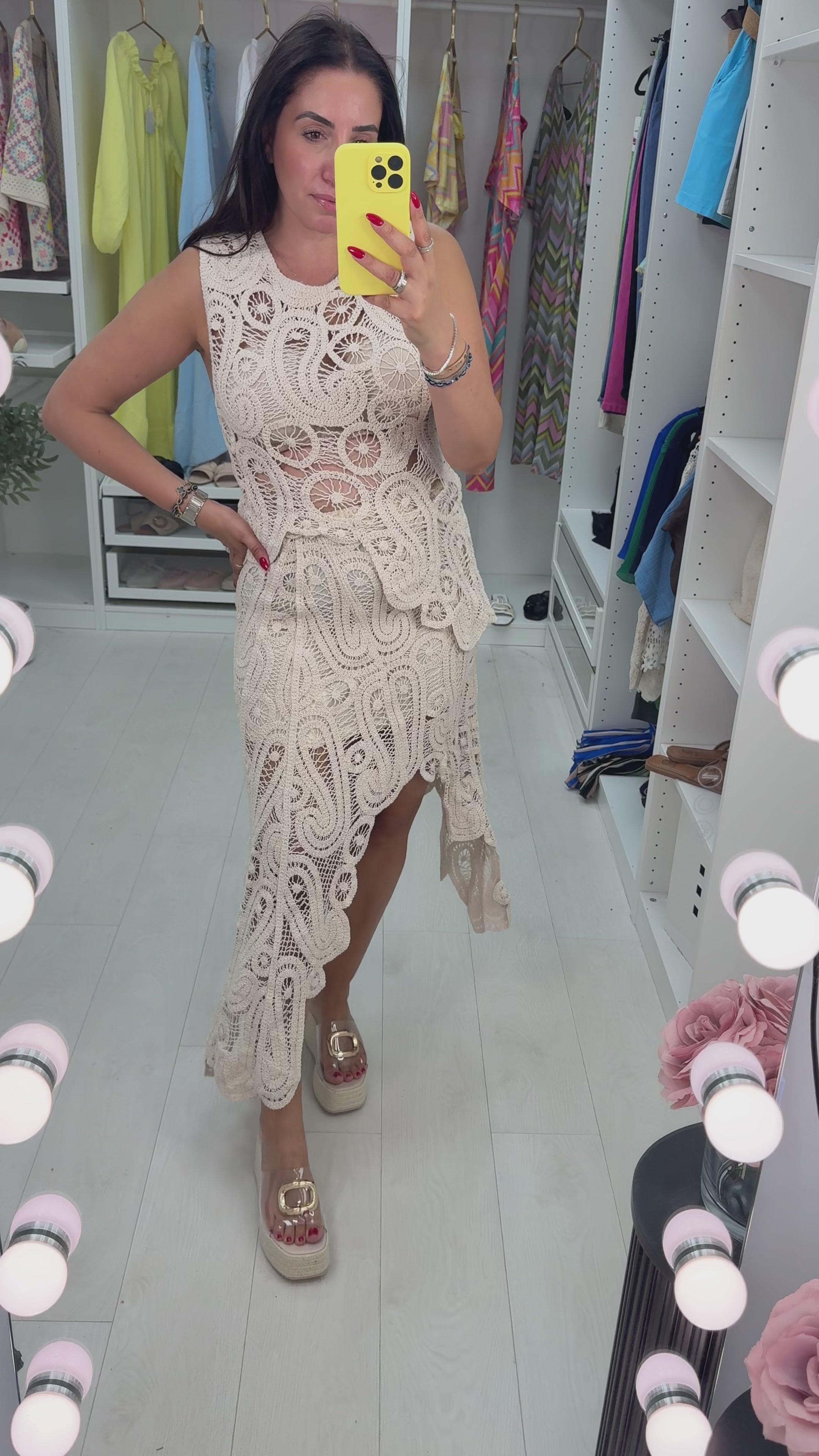 Tandis Crochet Top & Skirt Co-Ord Set