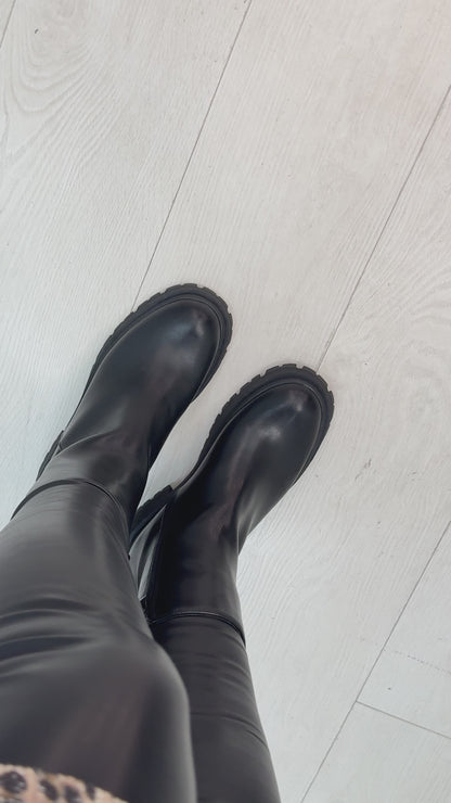 Mandy Faux Leather Ankle Boots