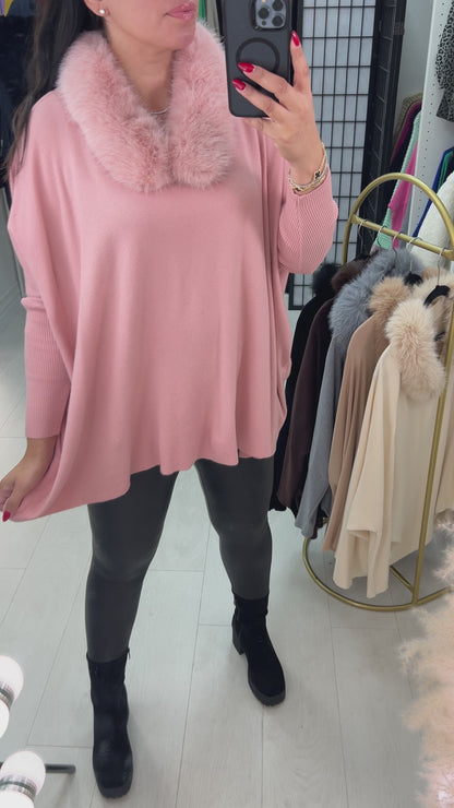 Shanna Faux Fur Trim Jumper