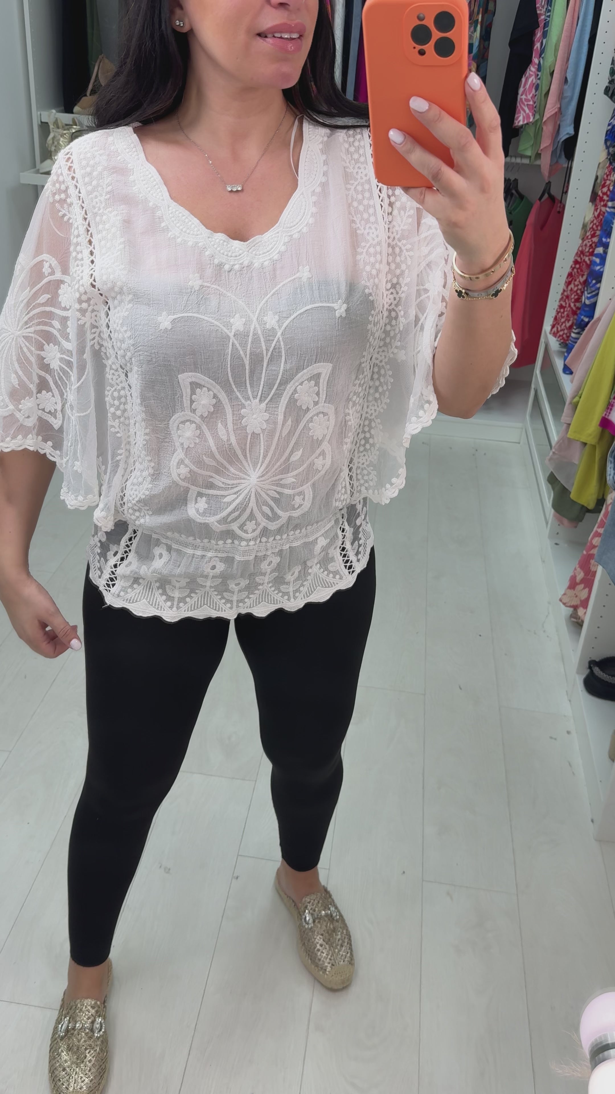 Load video: Abigail Butterfly Sleeve Blouse