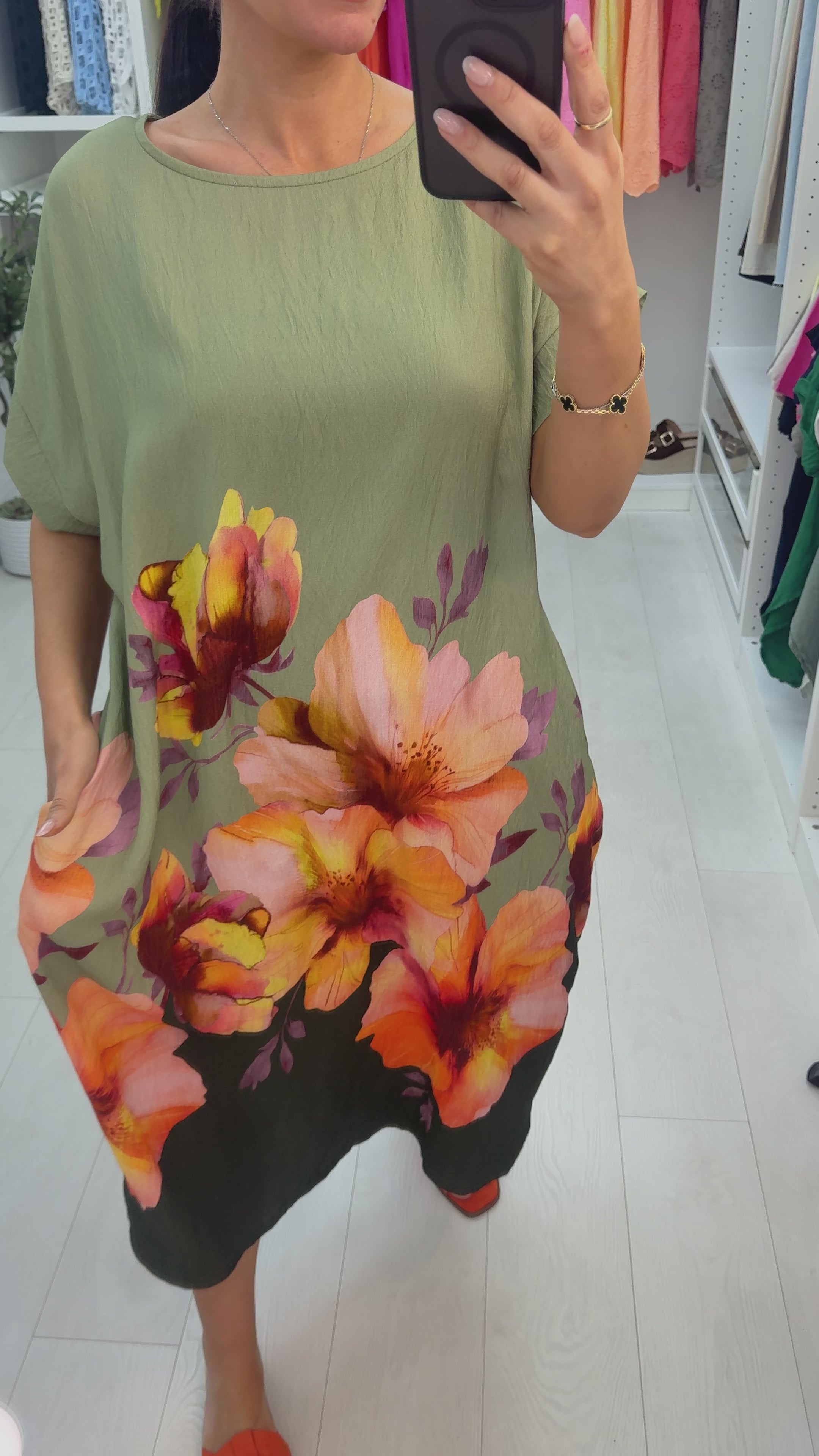 Load video: Quincie Floral Print Loose Fit Dress