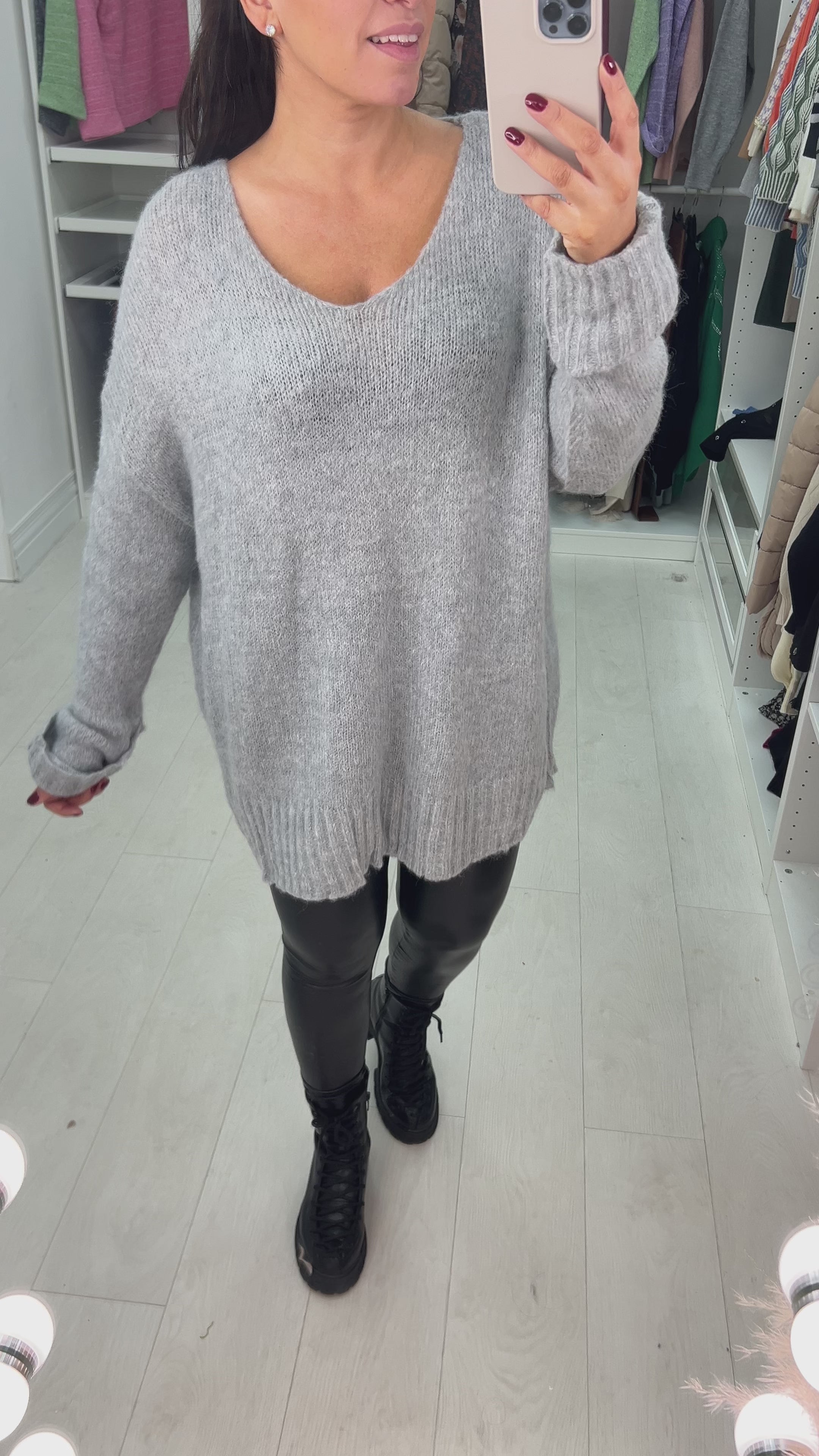 Justice Faux Fur Effect Rib Jumper