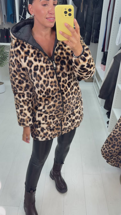 Robertina Reversible Leopard Print Coat