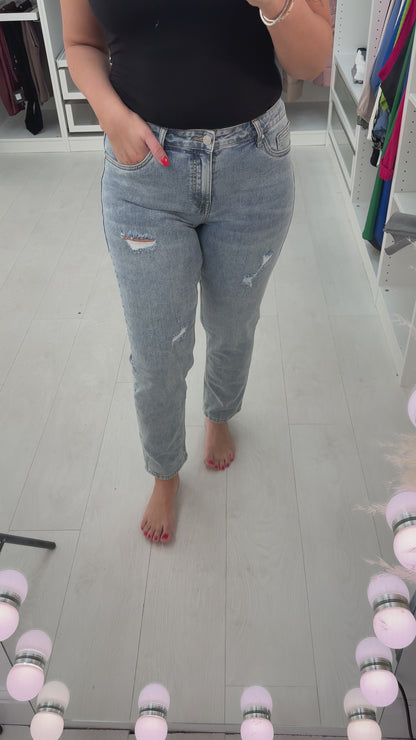 Loyal Distressed Mid Waist Jeans