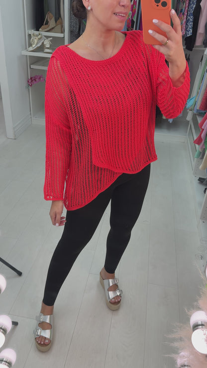 Nellie Fine Crochet Style Wrap Over Top