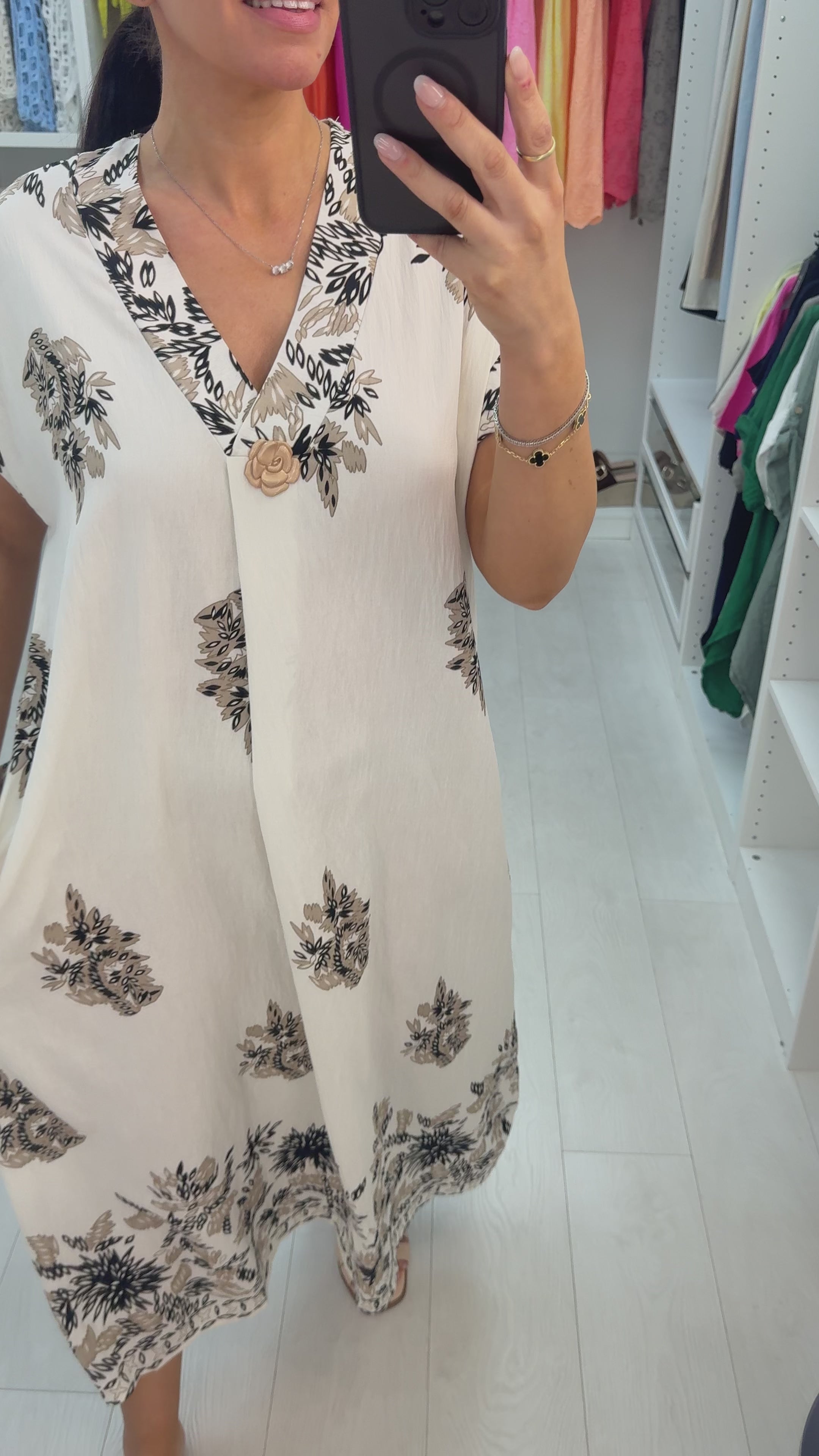 Janice V Neck Loose Fit Maxi Dress