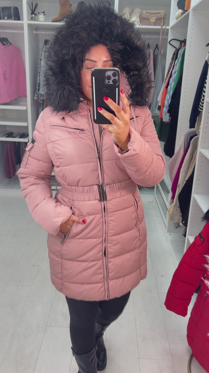 Trixie Baby Pink Faux Fur Hooded Coat