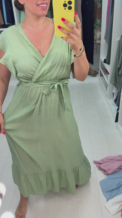 Samael Long Plain Flared Cut Dress