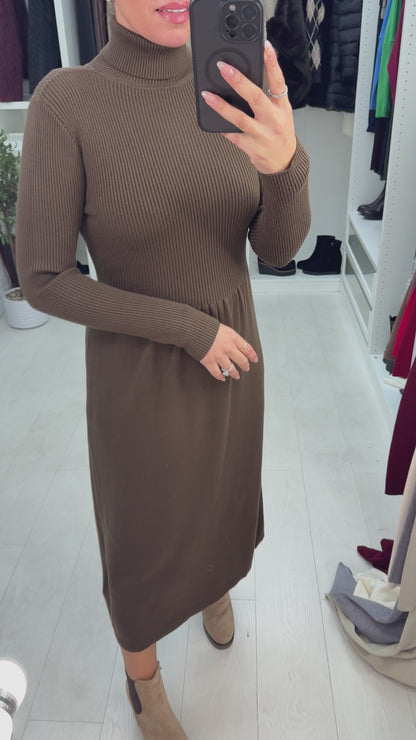 Netima Plain Roll Neck Jumper Dress