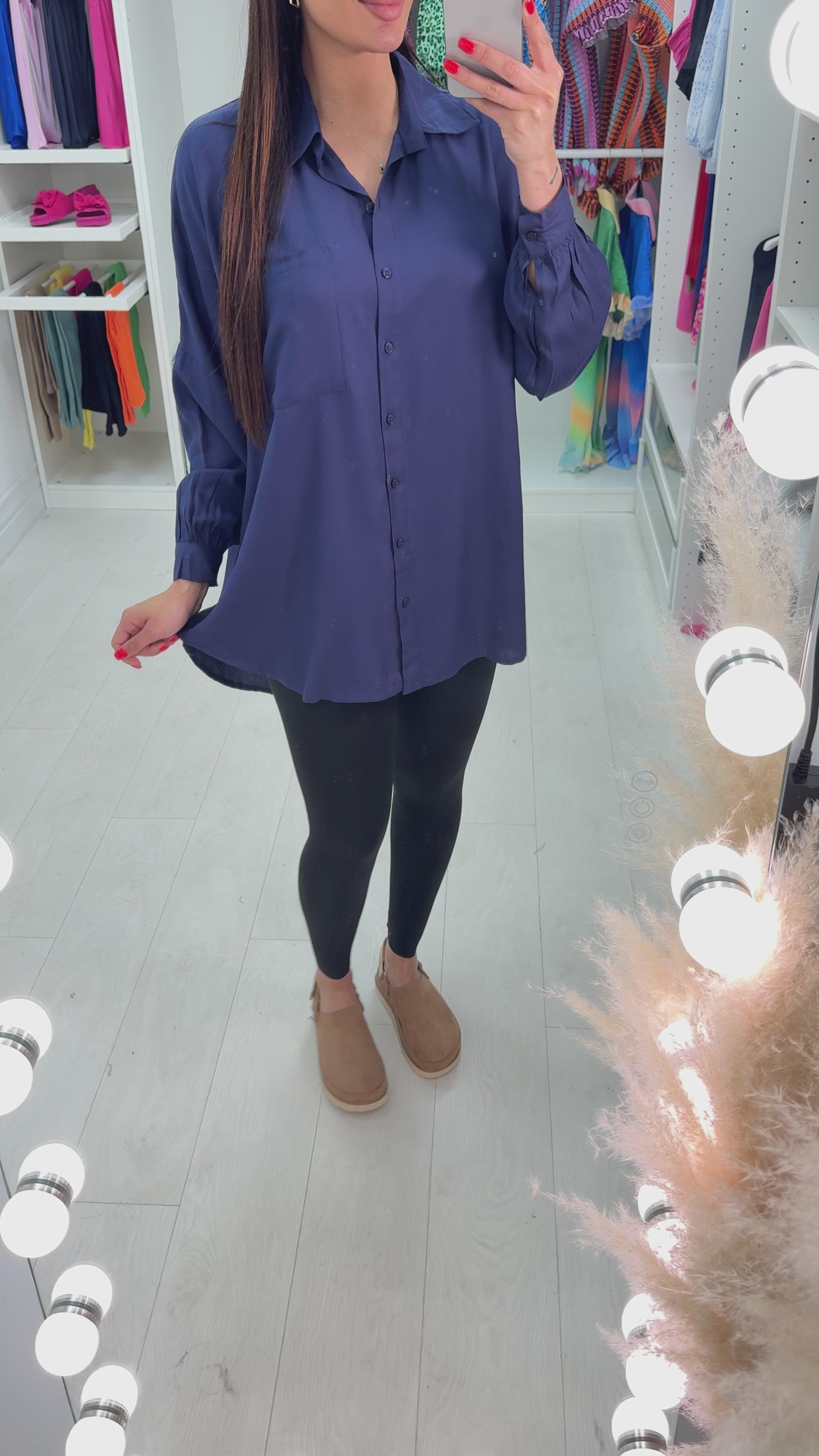 Sueno Plain Oversized Shirt