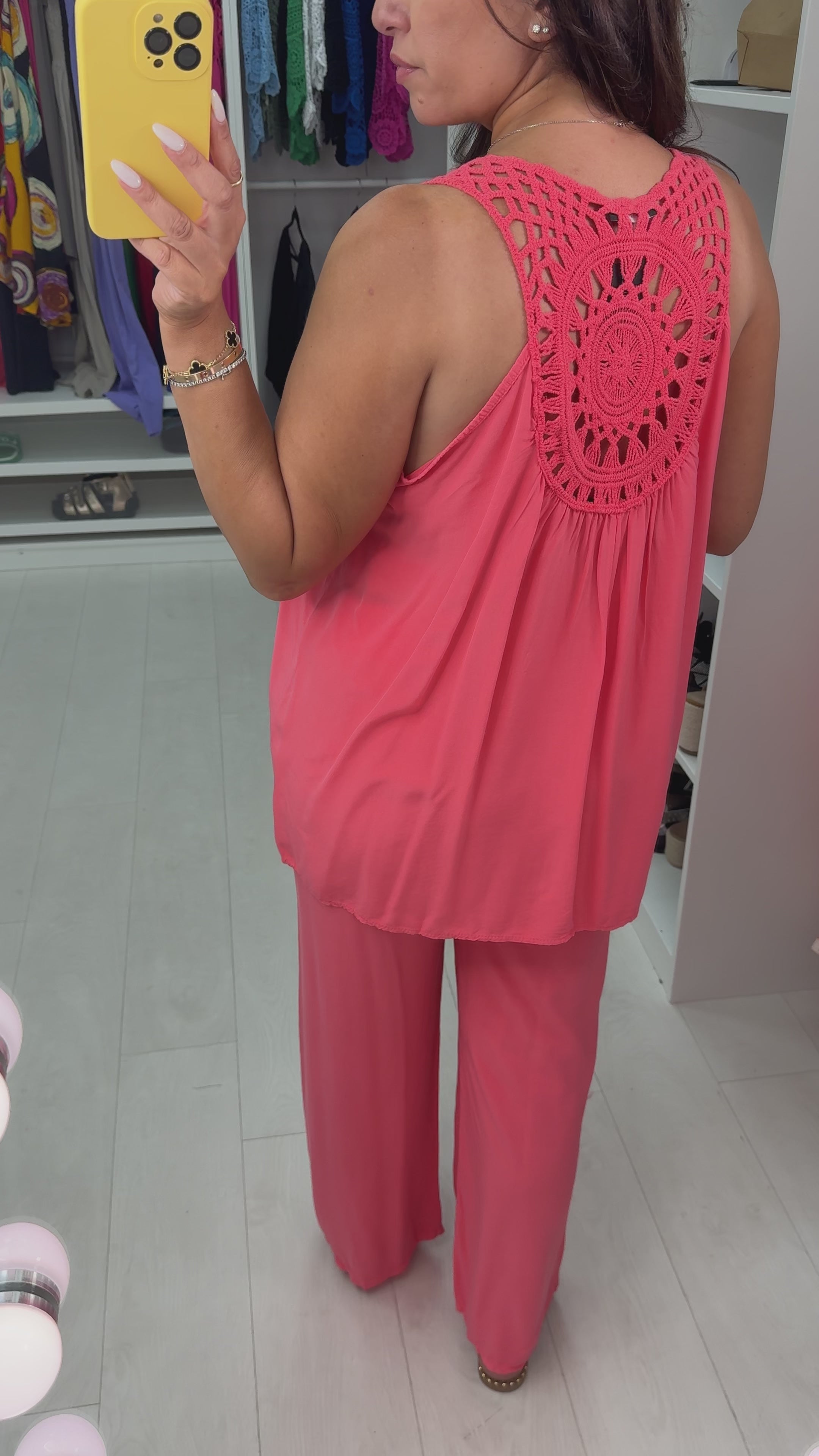 Load video: Tanitha Crochet Loose Fit Co-Ord