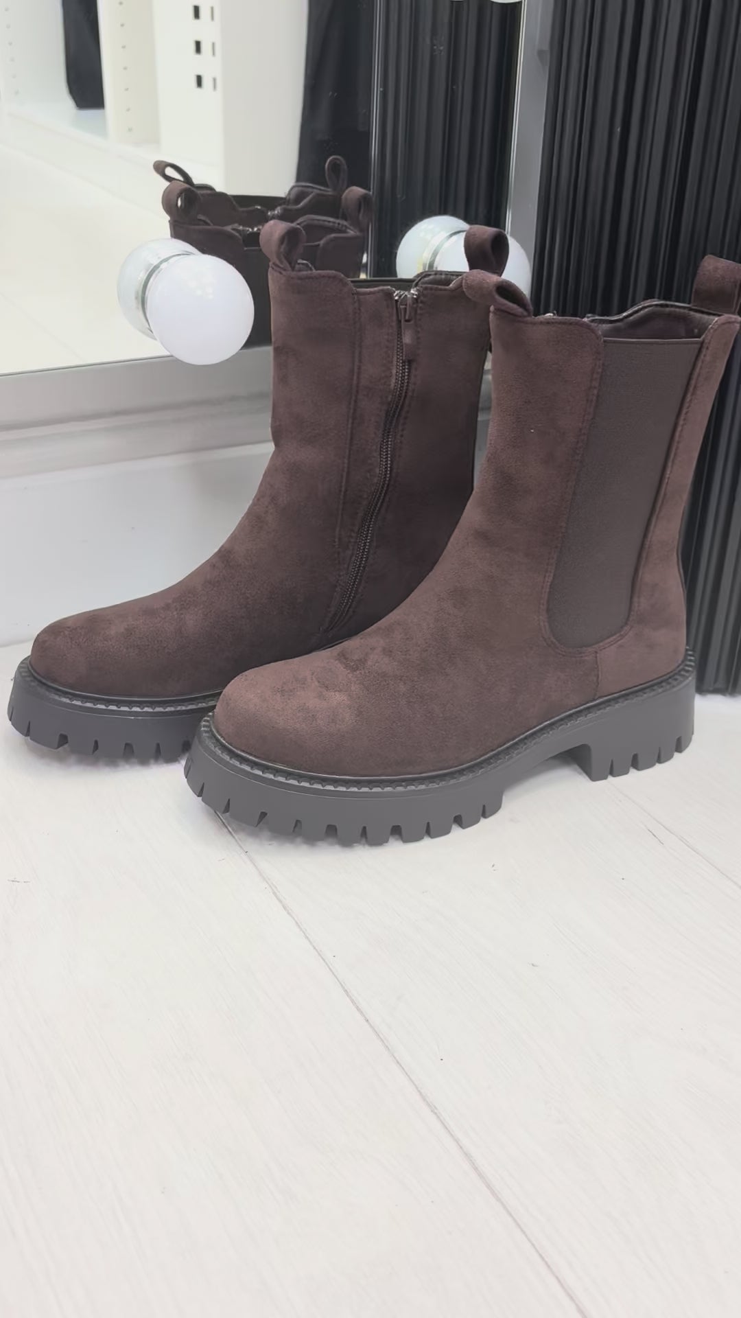 Load video: Josie Faux Suede Chelsea Boots