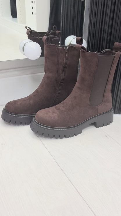 Josie Faux Suede Chelsea Boots