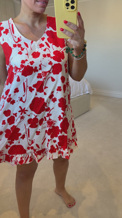 Saskia Abstract Print Embellished Loose Fit Dress