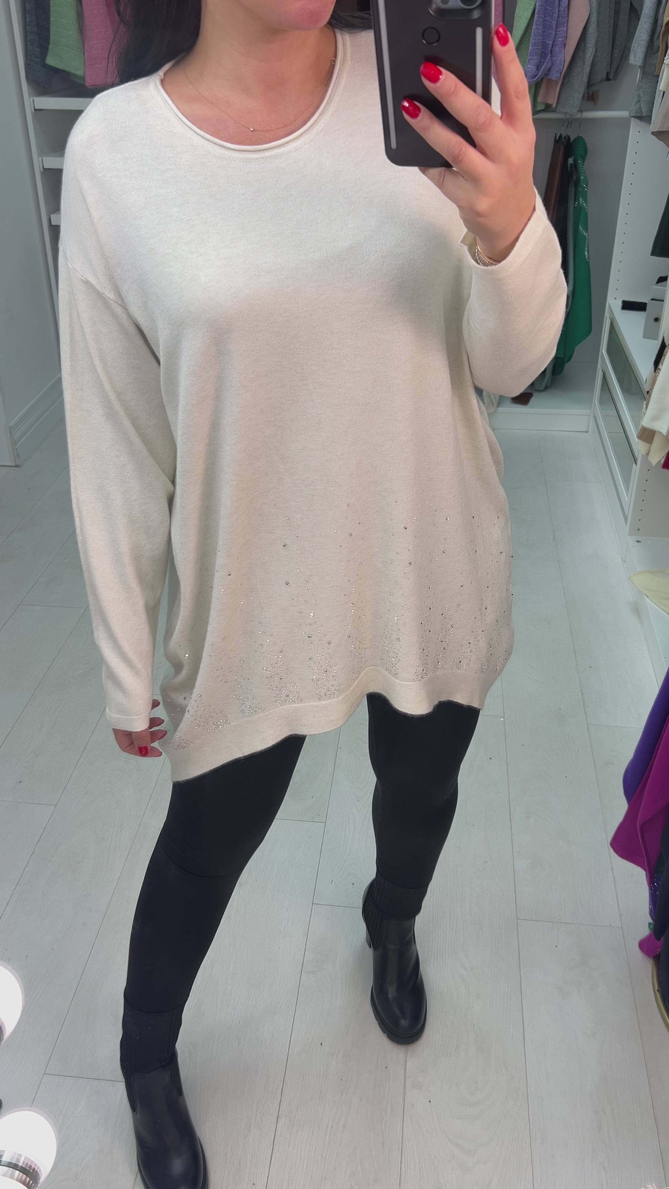 Madi Diamante Hem Soft Knit Jumper