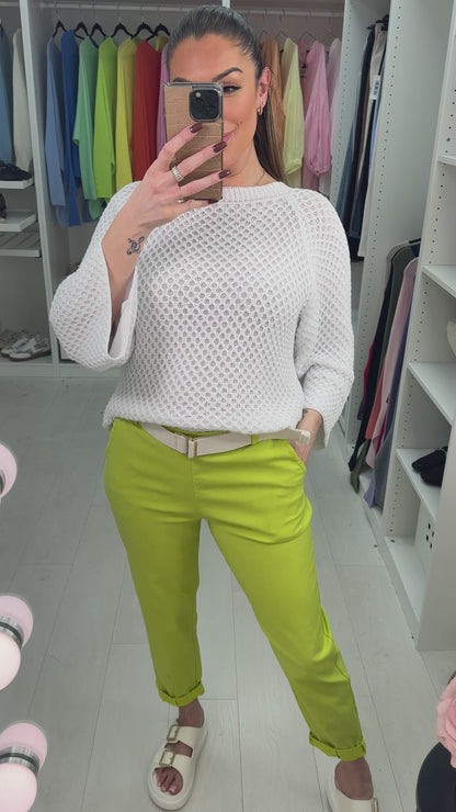 Amor Plain Magic Fit Belted Trousers