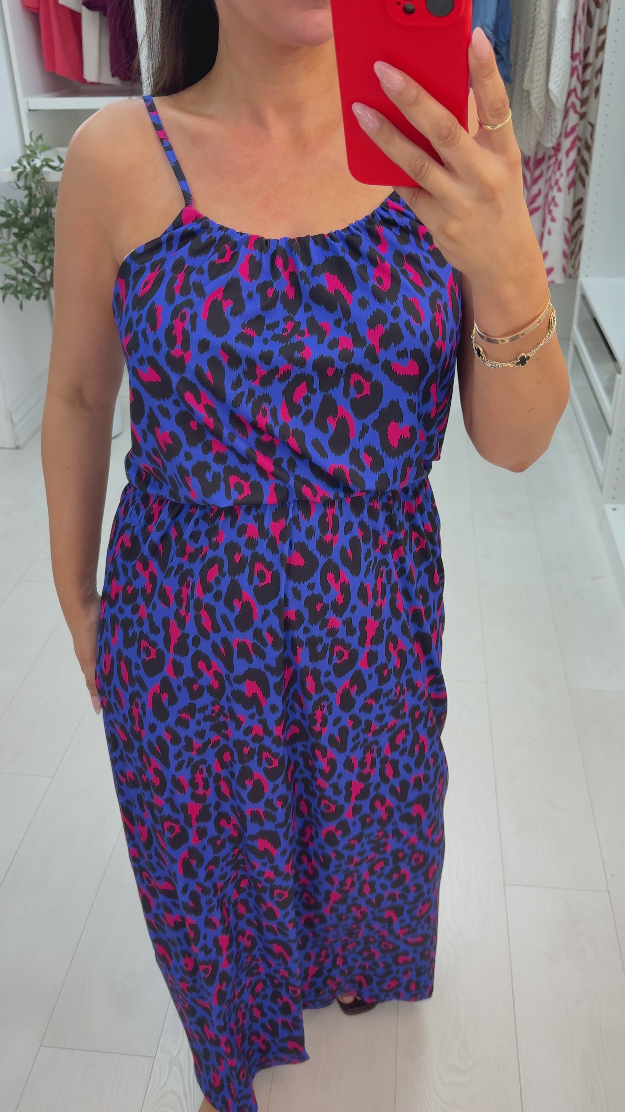 Lexa Leopard Print Strappy Maxi Dress