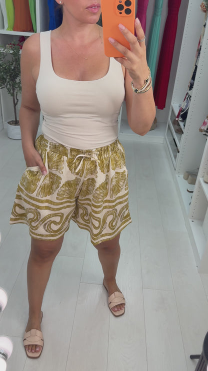 Zosia Mosaic Print Elasticated Waist Shorts