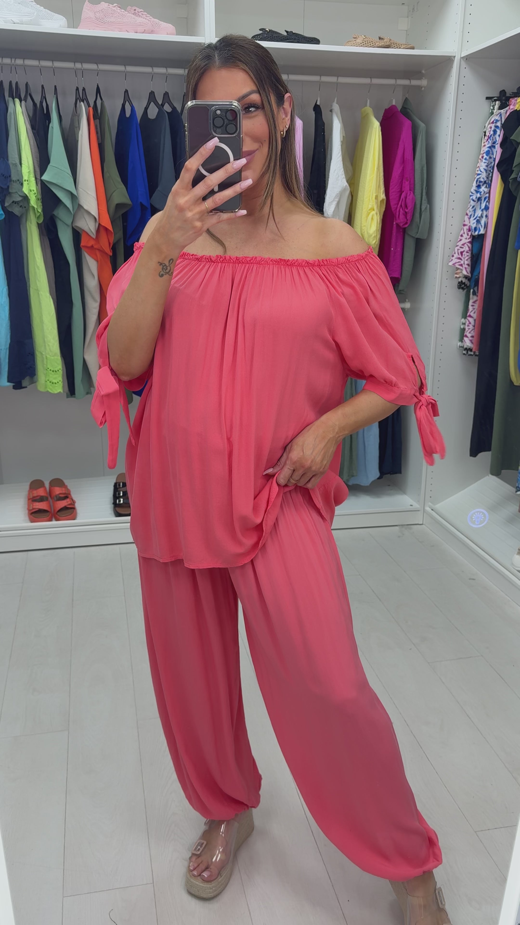 Sapphira Elasticated Tie Shoulder Hareem Co-Ord